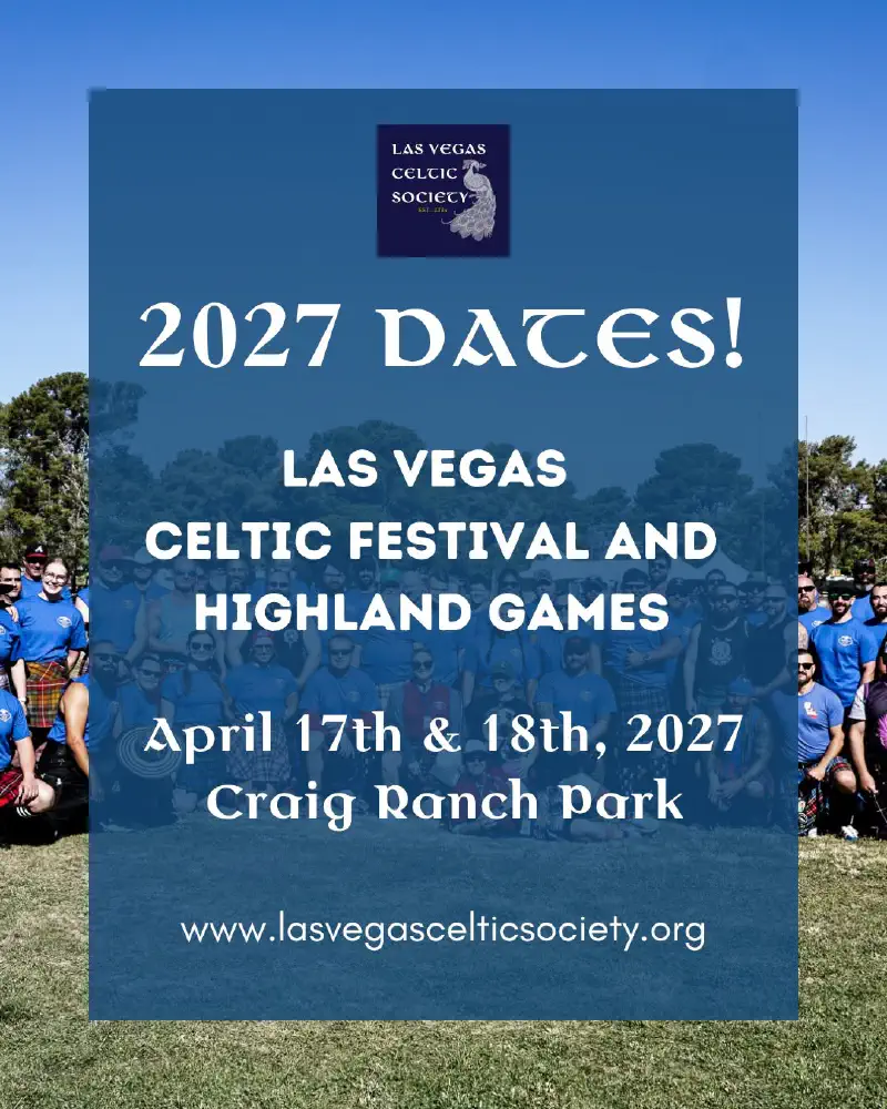 Las Vegas Celtic Festival announcement for April 17–18, 2027 at Craig Ranch Park
