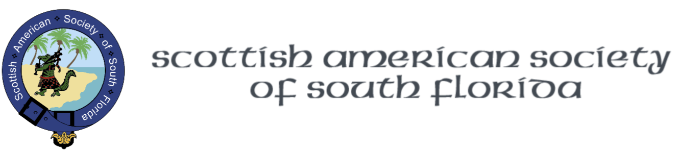Scottish American Society of South Florida banner and crest.