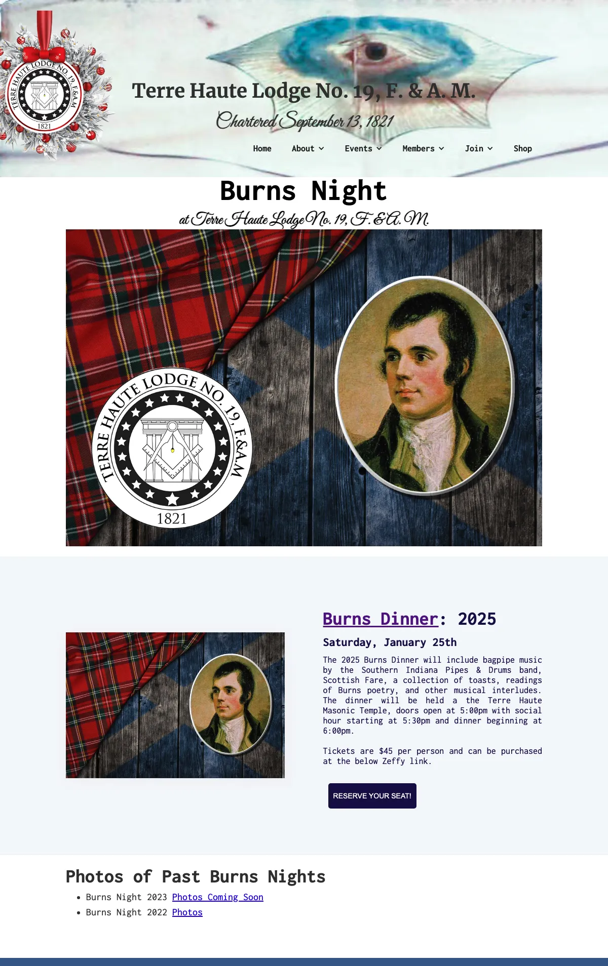 Burns Night at Terre Haute Lodge No. 19